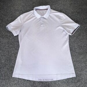 Lululemon Polo Shirt Mens Medium Lavender Short Sleeve Performance Athletic Golf